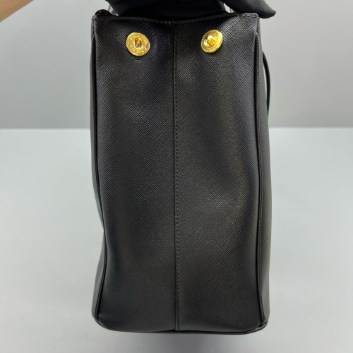 Prada Medium Galleria Double Zip Tote Saffiano Calfskin Black