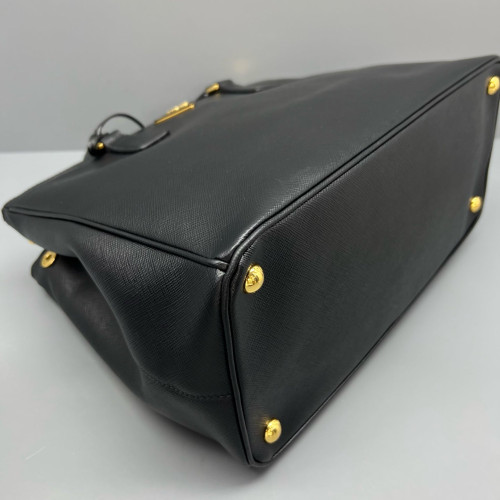 Prada Medium Galleria Double Zip Tote Saffiano Calfskin Black