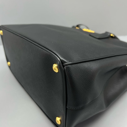Prada Medium Galleria Double Zip Tote Saffiano Calfskin Black