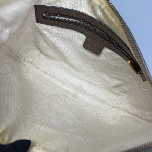 Gucci Ophidia Halfmoon Shoulder Bag GG Supreme Monogram Beige Ebony Beige Green