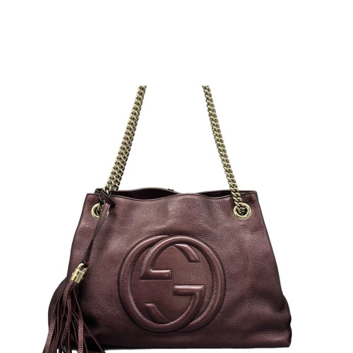 Gucci Medium Soho Shoulder Bag Calfskin Purple