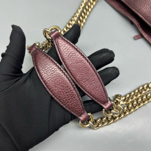 Gucci Medium Soho Shoulder Bag Calfskin Purple