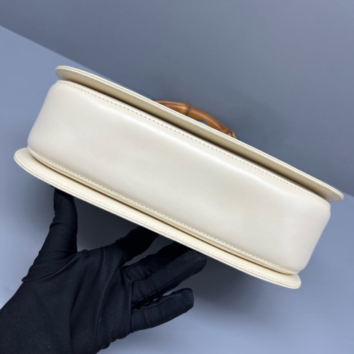 Gucci Bamboo 1947 Medium Calfskin White