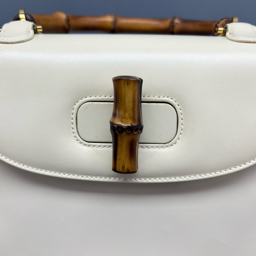 Gucci Bamboo 1947 Medium Calfskin White