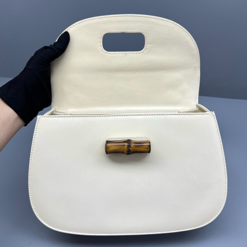 Gucci Bamboo 1947 Medium Calfskin White
