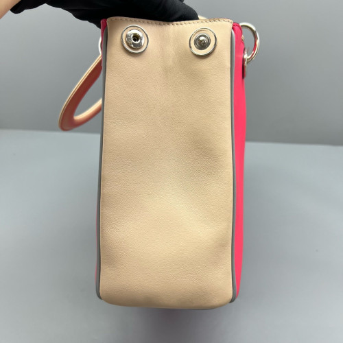 Dior Medium Diorissimo Tote Calfskin Red Natural Tan