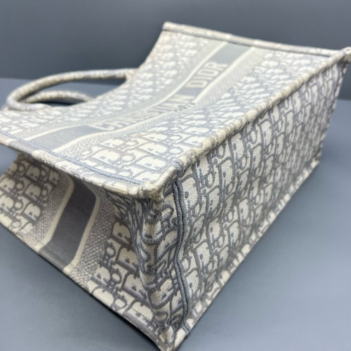 Dior Medium Book Tote Oblique Light Grey Beige