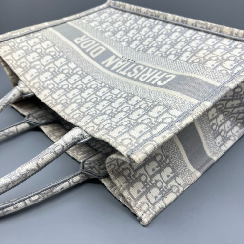 Dior Medium Book Tote Oblique Light Grey Beige
