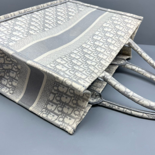 Dior Medium Book Tote Oblique Light Grey Beige