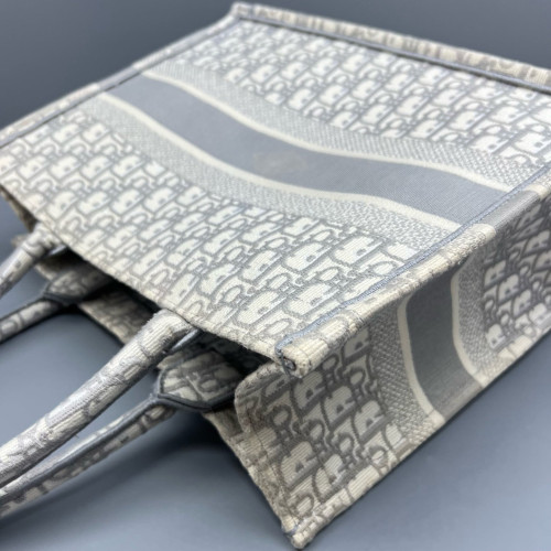 Dior Medium Book Tote Oblique Light Grey Beige