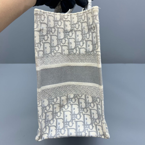 Dior Medium Book Tote Oblique Light Grey Beige