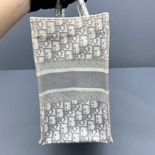 Dior Medium Book Tote Oblique Light Grey Beige