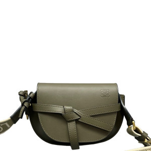 Loewe Mini Gate Calfskin Kaki