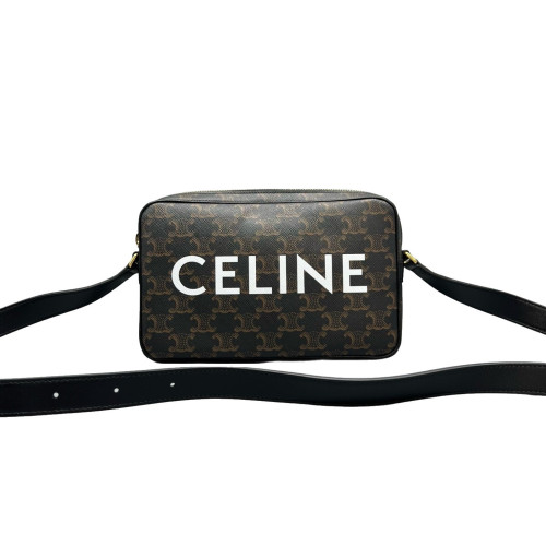 Celine Camera Case Triomphe Brown Black