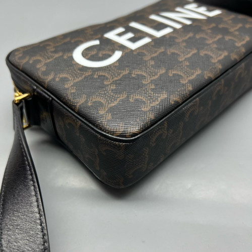 Celine Camera Case Triomphe Brown Black