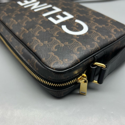 Celine Camera Case Triomphe Brown Black