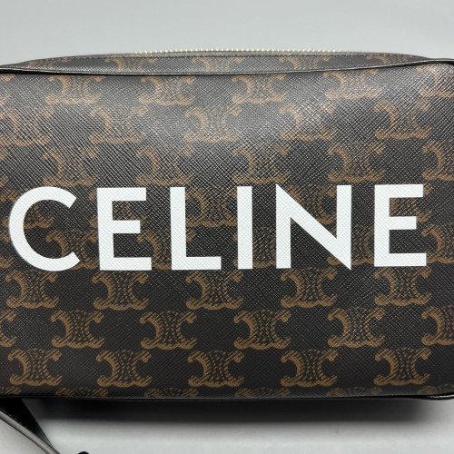 Celine Camera Case Triomphe Brown Black