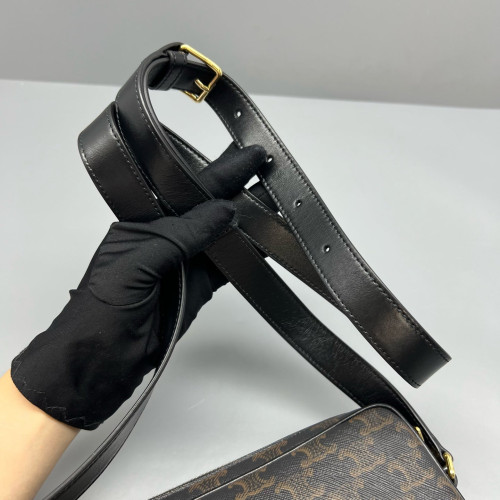 Celine Camera Case Triomphe Brown Black