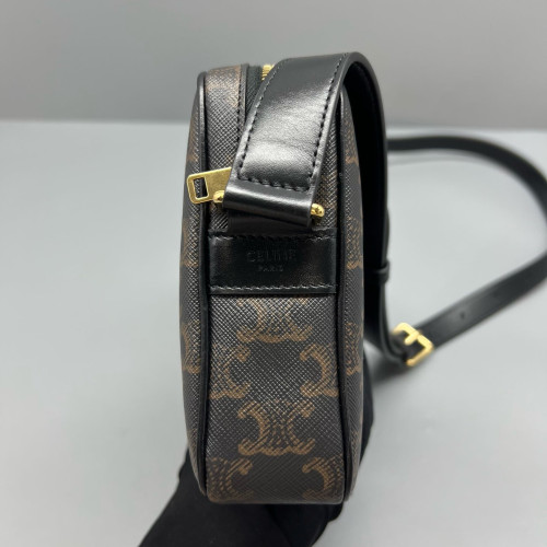 Celine Camera Case Triomphe Brown Black
