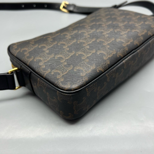 Celine Camera Case Triomphe Brown Black
