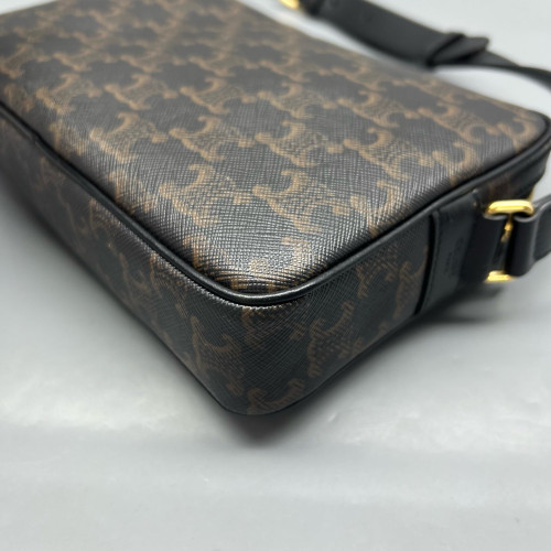 Celine Camera Case Triomphe Brown Black