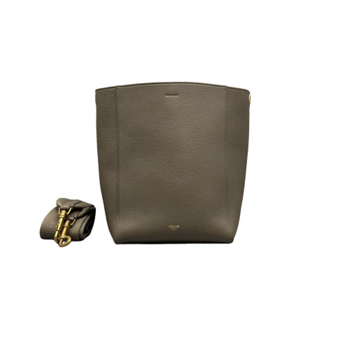 Celine Sangle Small Bucket Bag Calfskin Grey