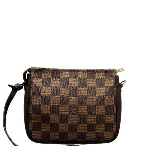 Louis Vuitton Trousse Make Up Bag Pochette Damier Ebene Brown Louis Vuitton Trousse Make Up Bag Pochette Damier Ebene Brown