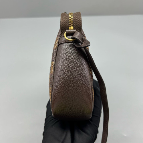 Louis Vuitton Trousse Make Up Bag Pochette Damier Ebene Brown Louis Vuitton Trousse Make Up Bag Pochette Damier Ebene Brown