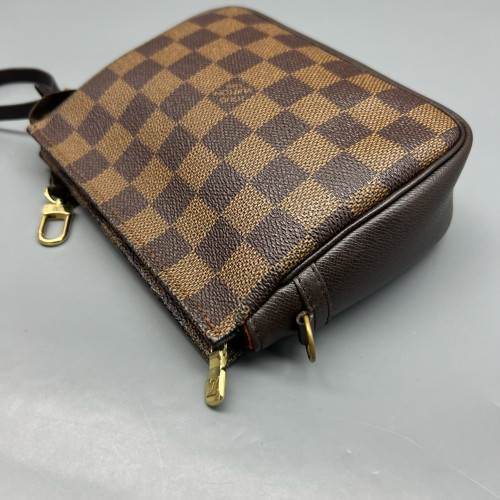 Louis Vuitton Trousse Make Up Bag Pochette Damier Ebene Brown Louis Vuitton Trousse Make Up Bag Pochette Damier Ebene Brown