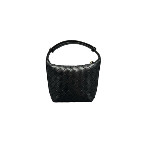 Bottega Veneta Mini Wallace Calfskin Intrecciato Black Bottega Veneta Mini Wallace Calfskin Intrecciato Black