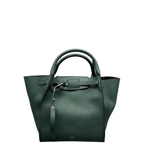 Celine Small Big Bag Grained Calfskin Dark Green