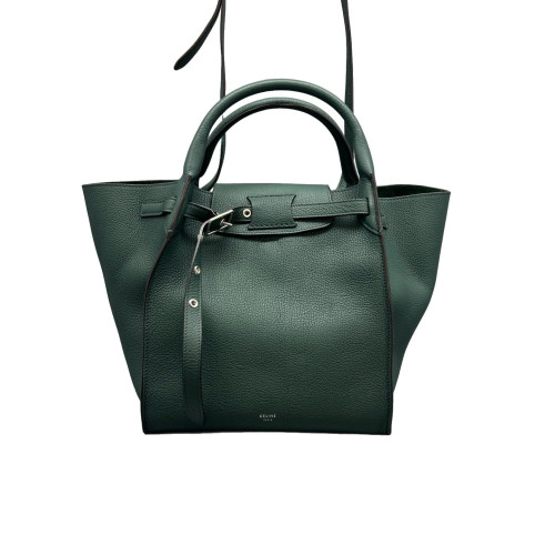 Celine Small Big Bag Grained Calfskin Dark Green