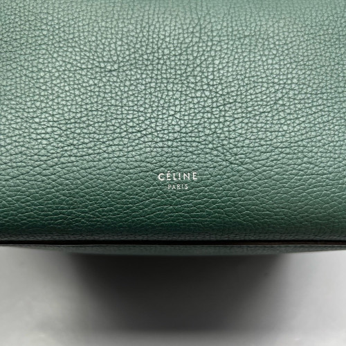 Celine Small Big Bag Grained Calfskin Dark Green