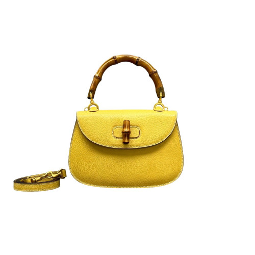 Gucci Bamboo Bamboo 1947 Medium Calfskin Yellow