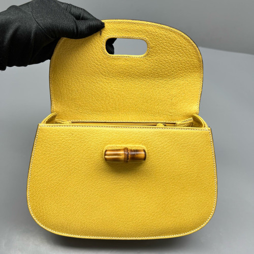Gucci Bamboo Bamboo 1947 Medium Calfskin Yellow