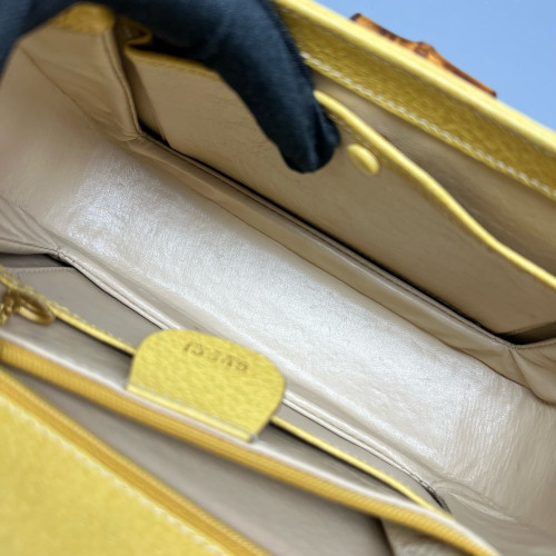 Gucci Bamboo Bamboo 1947 Medium Calfskin Yellow