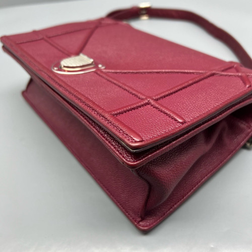 Dior Medium Diorama Grained Calfskin Burgundy