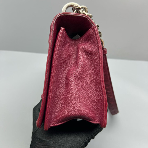 Dior Medium Diorama Grained Calfskin Burgundy