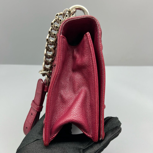 Dior Medium Diorama Grained Calfskin Burgundy