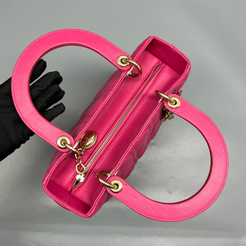 Dior Medium Lady Dior Lambskin Rose
