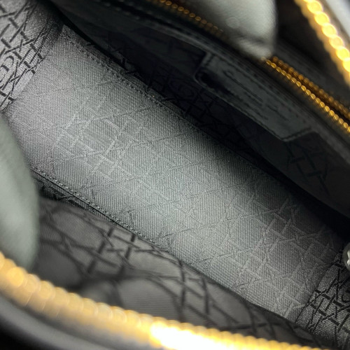 Dior Medium Lady Dior Patent Calfskin Black