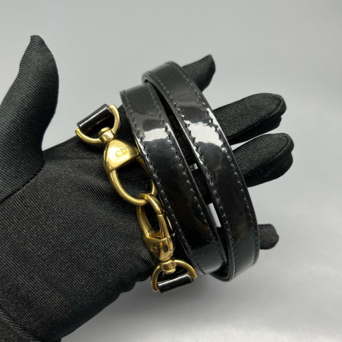 Dior Medium Lady Dior Patent Calfskin Black