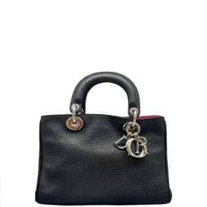 Dior Small Diorissimo Tote Grained Calfskin Dark Blue