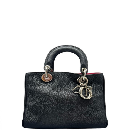 Dior Small Diorissimo Tote Grained Calfskin Dark Blue