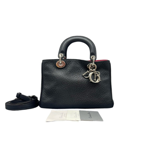 Dior Small Diorissimo Tote Grained Calfskin Dark Blue