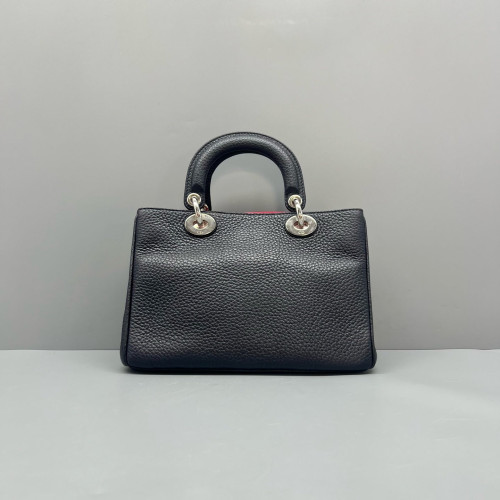 Dior Small Diorissimo Tote Grained Calfskin Dark Blue