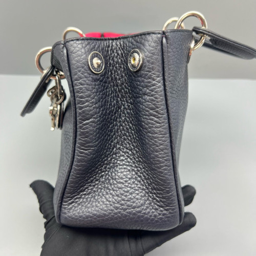 Dior Small Diorissimo Tote Grained Calfskin Dark Blue