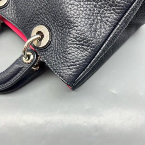 Dior Small Diorissimo Tote Grained Calfskin Dark Blue