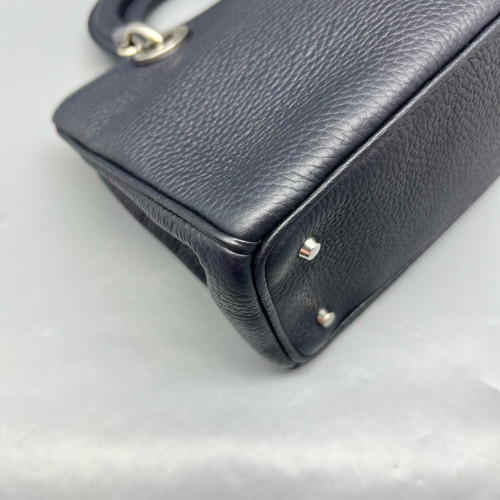 Dior Small Diorissimo Tote Grained Calfskin Dark Blue