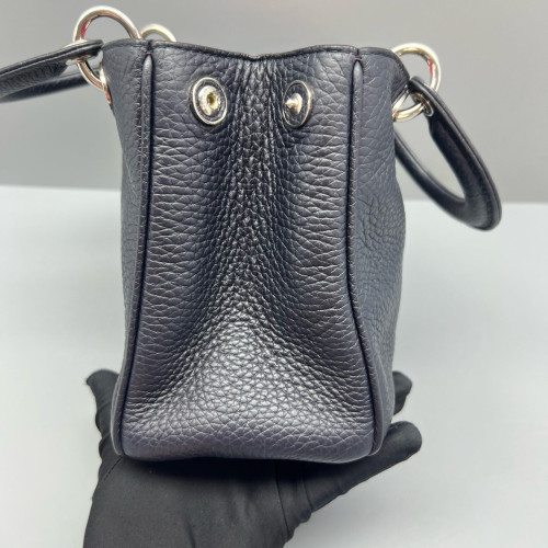 Dior Small Diorissimo Tote Grained Calfskin Dark Blue